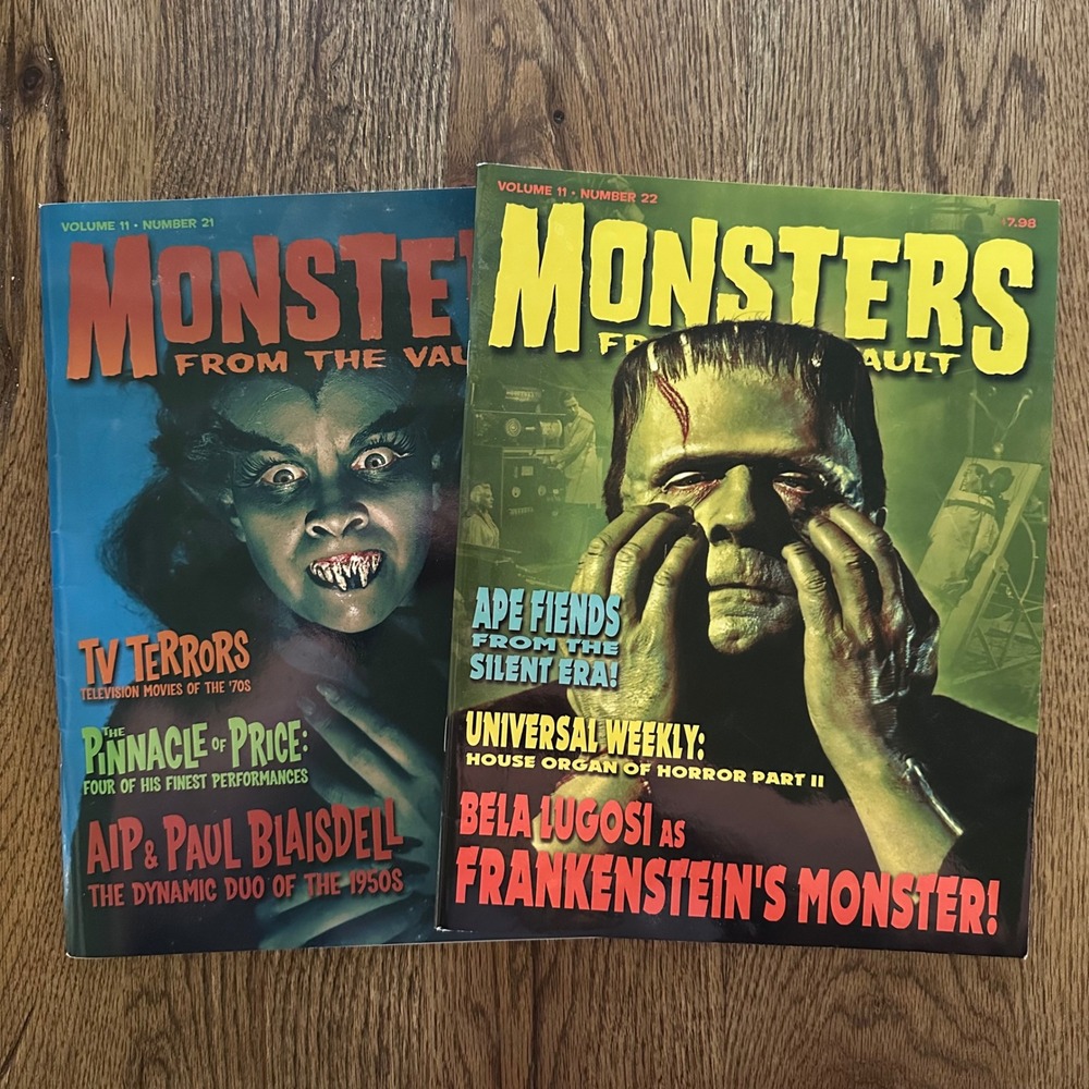 Vintage Monsters from the Vault Magazine Lot Vol 11 No 21-22 Horror Bela Lugosi